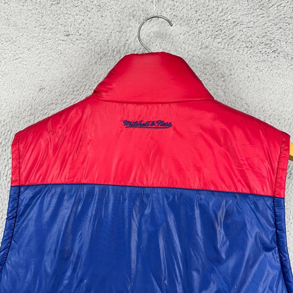 New York Rangers NHL Full Zip Vest Mens XL Red Bue Vintage Hockey Mitchell Ness - Picture 8 of 12